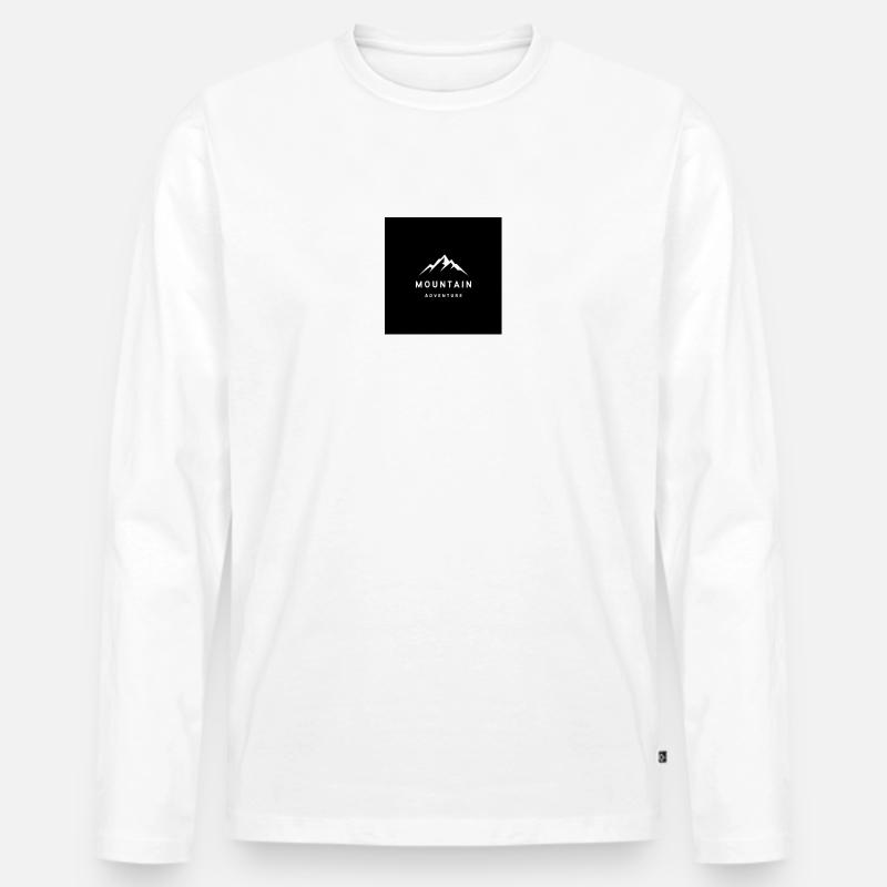 MOUNTAIN Adventure - Männer Premium Bio Langarmshirt - Weiß