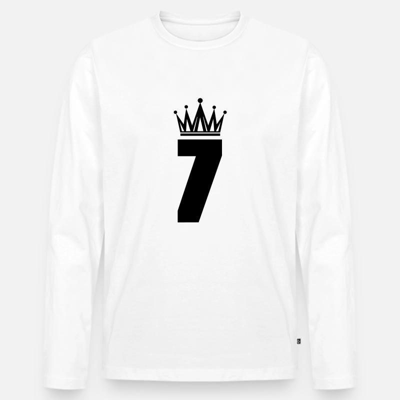 7 - Männer Premium Bio Langarmshirt - Weiß