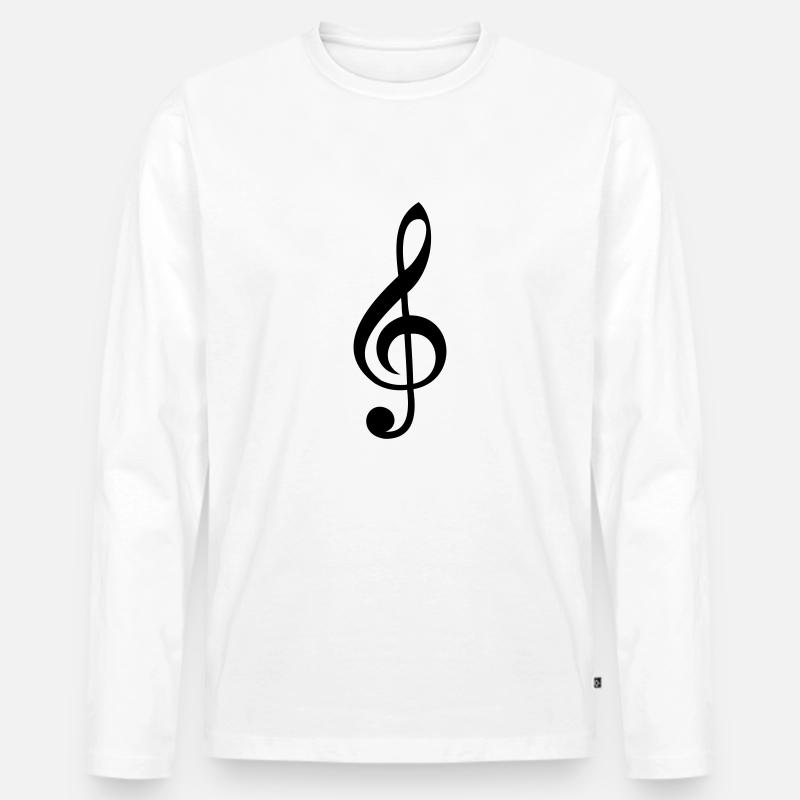 notenschluessel clef - Männer Premium Bio Langarmshirt - Weiß