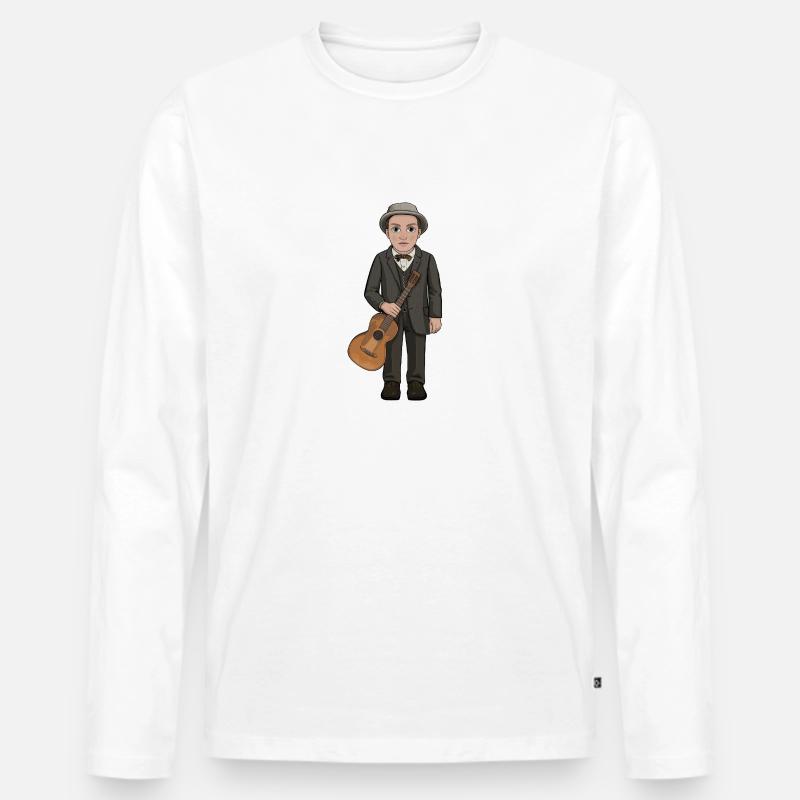 Dan Andersson - Männer Premium Bio Langarmshirt - Weiß