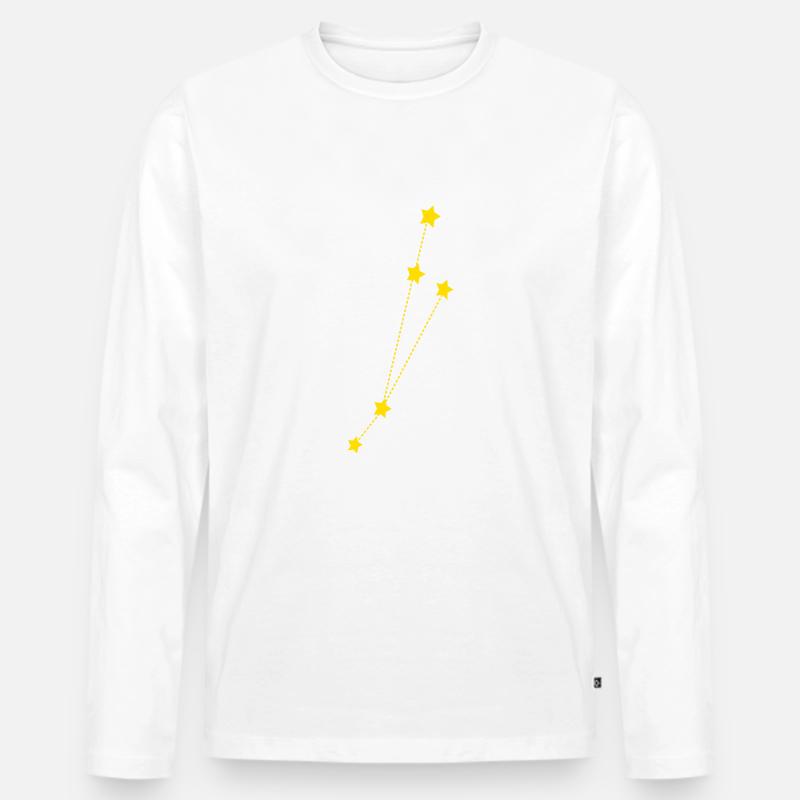 Sternzeichen Widder - Männer Premium Bio Langarmshirt - Weiß