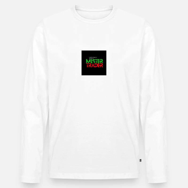 Herr Tarder - Männer Premium Bio Langarmshirt - Weiß