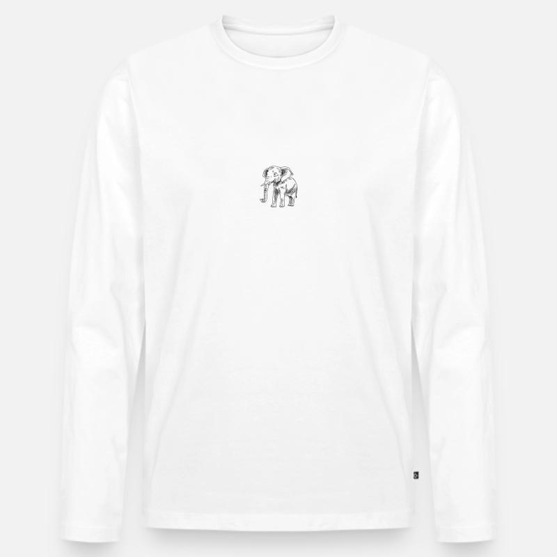 Elefant 1 - Männer Premium Bio Langarmshirt - Weiß