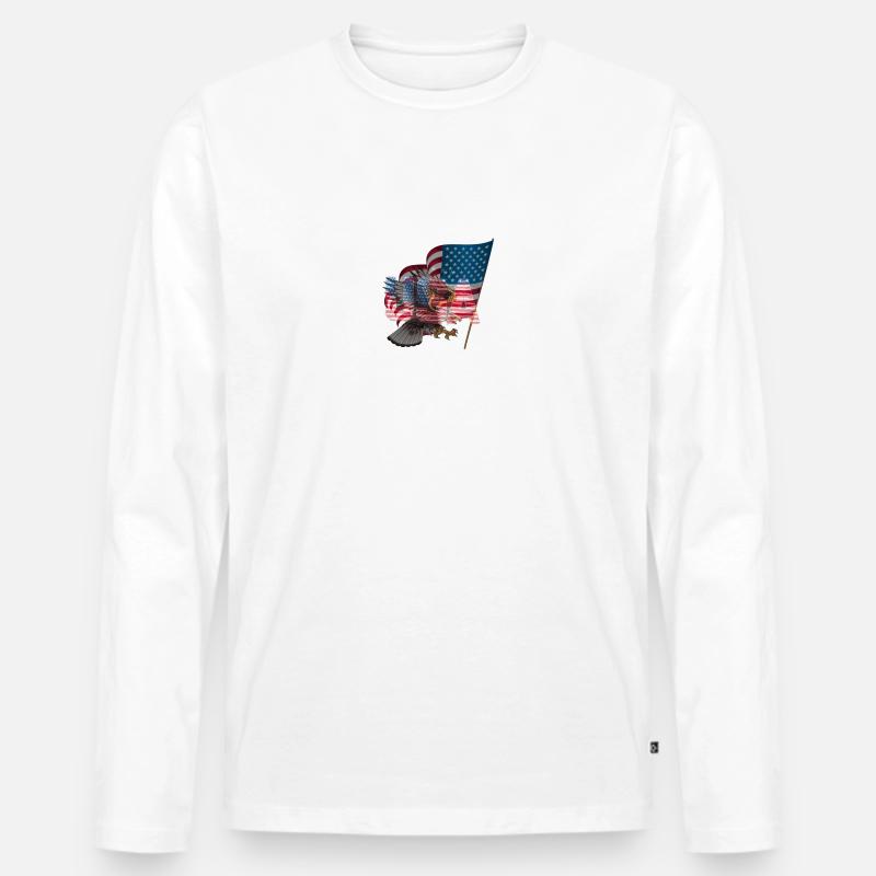 USSpolo - Männer Premium Bio Langarmshirt - Weiß