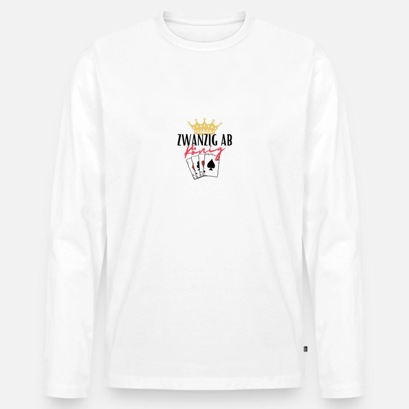 Zwanzig ab König - Männer Premium Bio Langarmshirt - Weiß