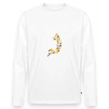 Basket-ball - T-shirt manches longues Premium bio Homme - blanc - Devant - Nico (187cm)