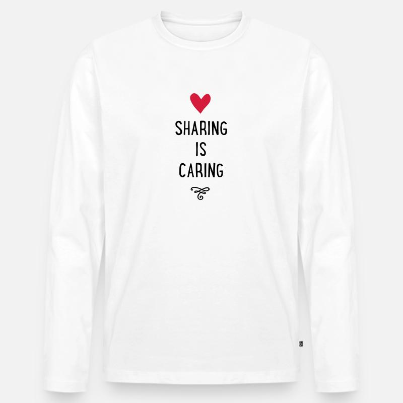 sharing - Männer Premium Bio Langarmshirt - Weiß