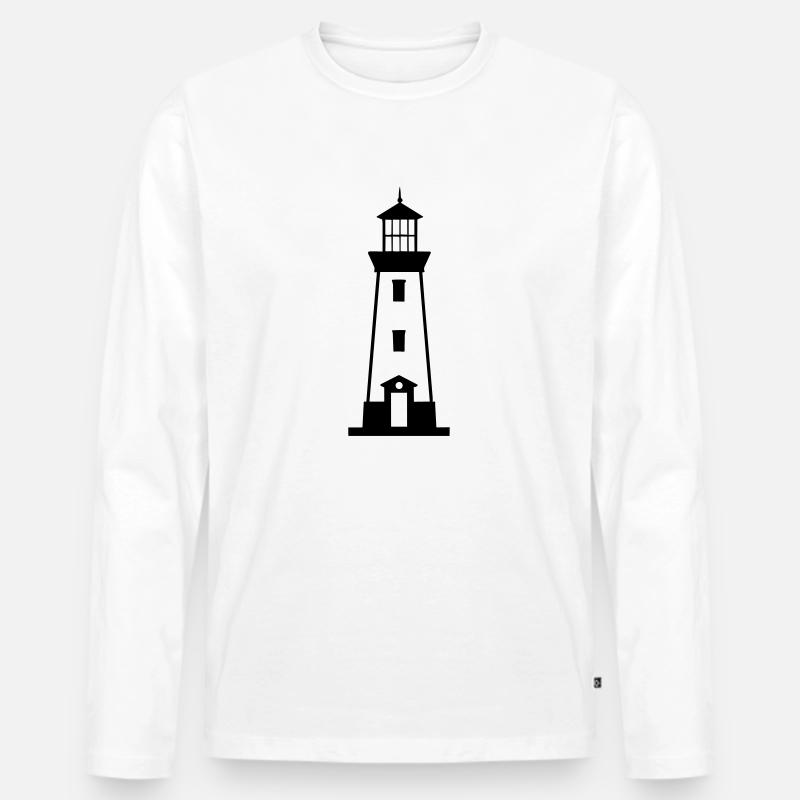 Leuchtturm - Männer Premium Bio Langarmshirt - Weiß