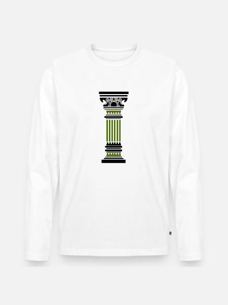 Ancient Column - Men's Premium Organic Long Sleeve Shirt - white
