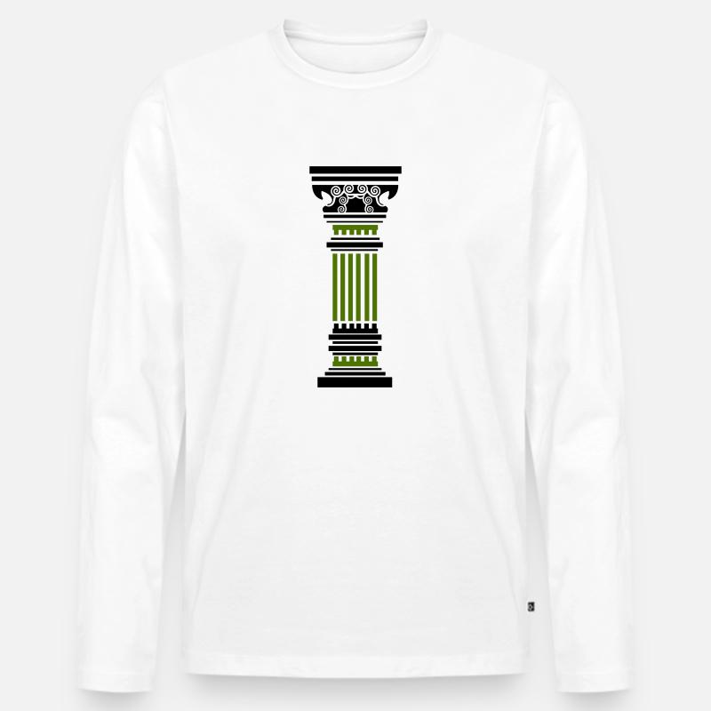 antike säule - Männer Premium Bio Langarmshirt - Weiß