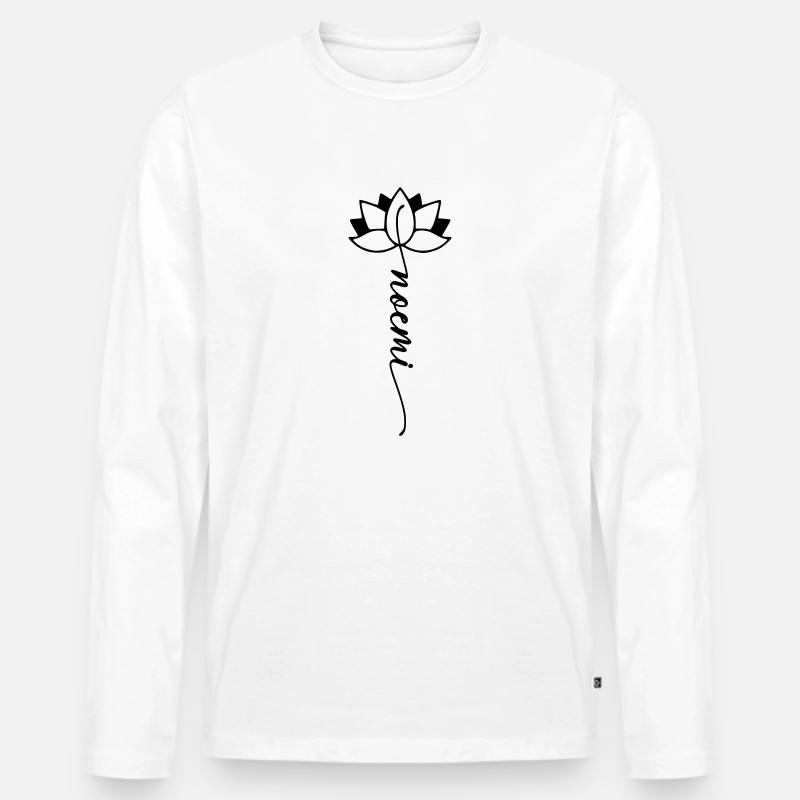 Noemi Name Blumenschrift - Männer Premium Bio Langarmshirt - Weiß