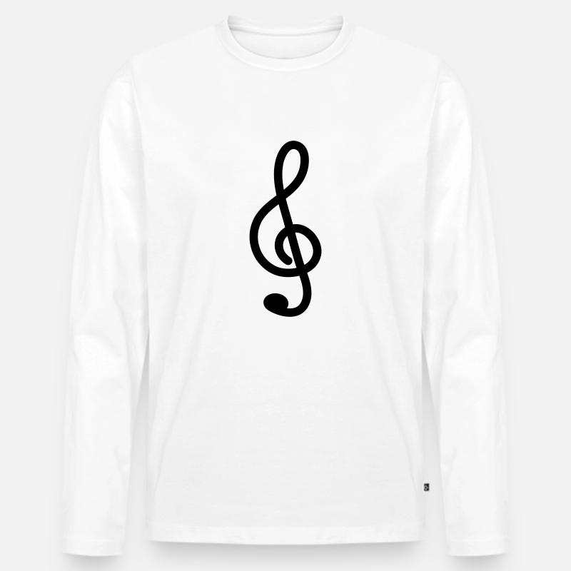 Notenschlüssel - Männer Premium Bio Langarmshirt - Weiß