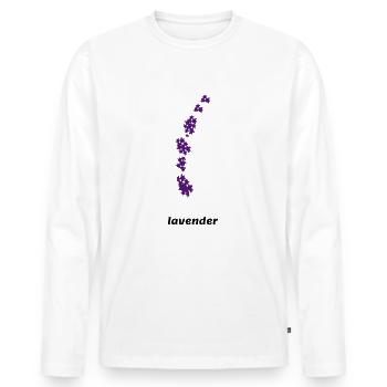 lavender - Men's Premium Organic Long Sleeve Shirt - white - Front - Nico (187cm)