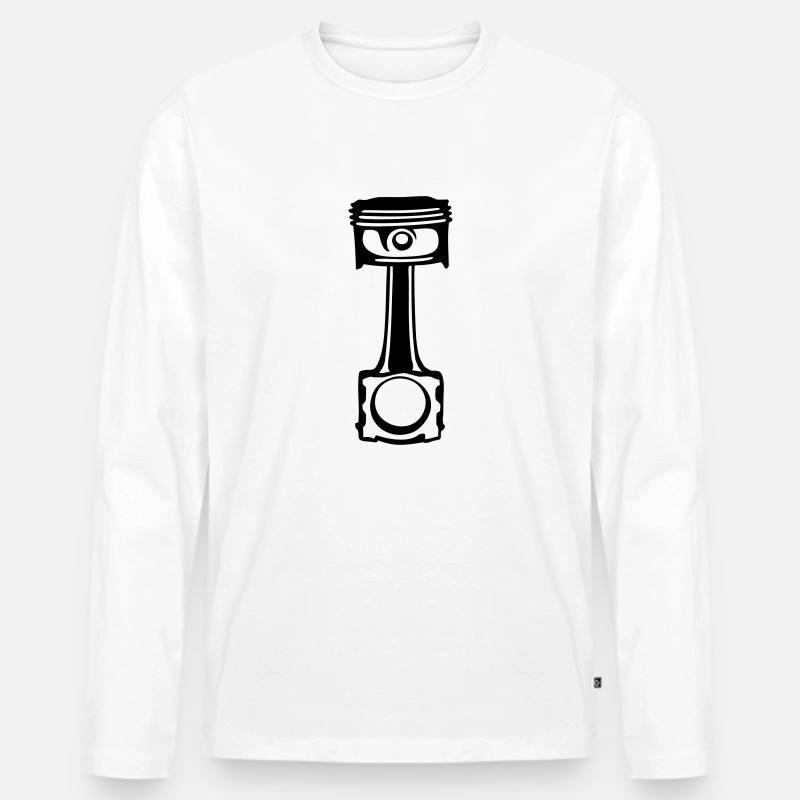 kolben - Männer Premium Bio Langarmshirt - Weiß