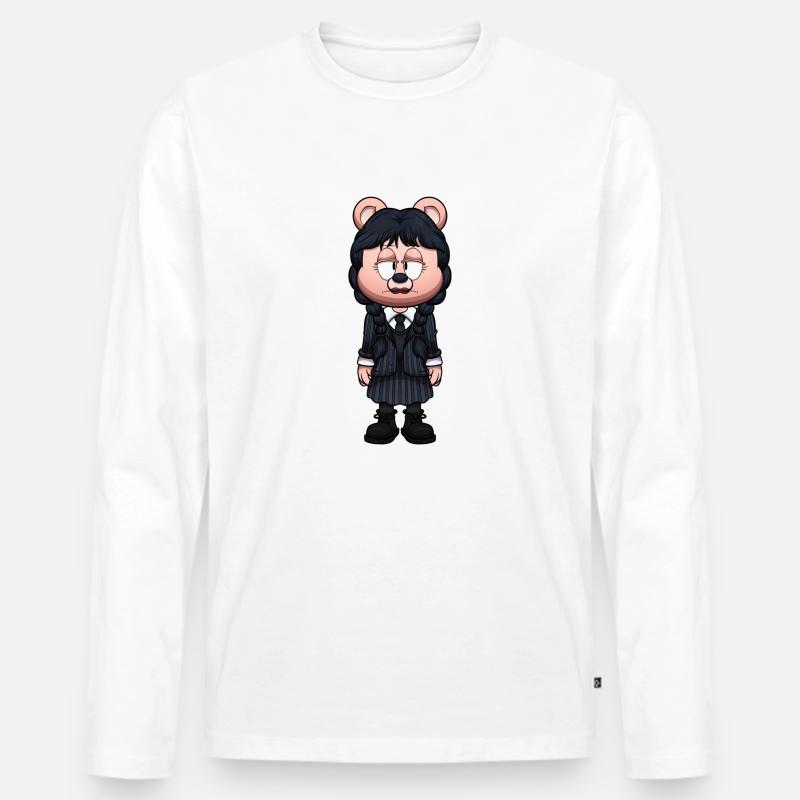 Mittwoch Teddybär - Männer Premium Bio Langarmshirt - Weiß
