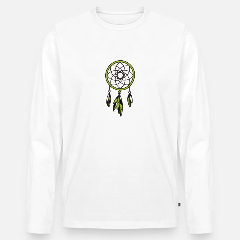 Dreamcatcher - Männer Premium Bio Langarmshirt - Weiß