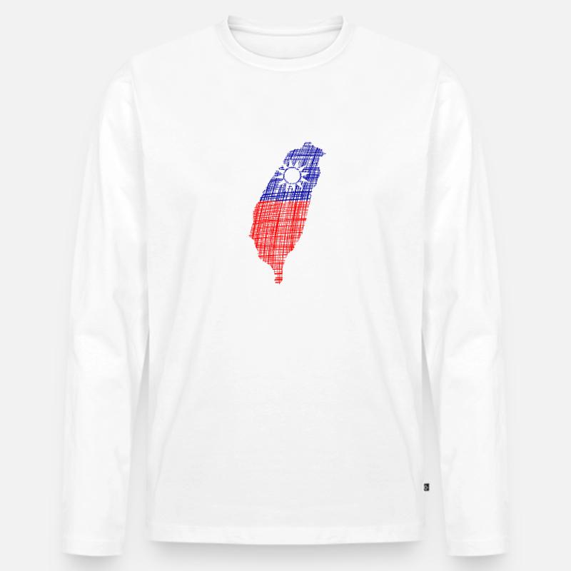 Taiwan - Männer Premium Bio Langarmshirt - Weiß