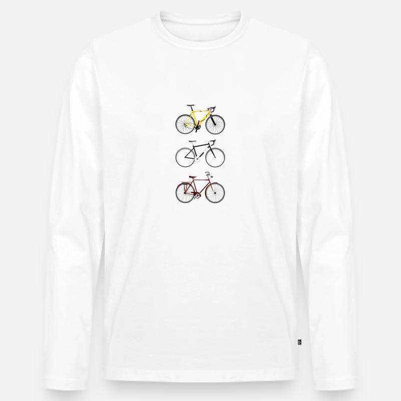 Fahrräder - Männer Premium Bio Langarmshirt - Weiß