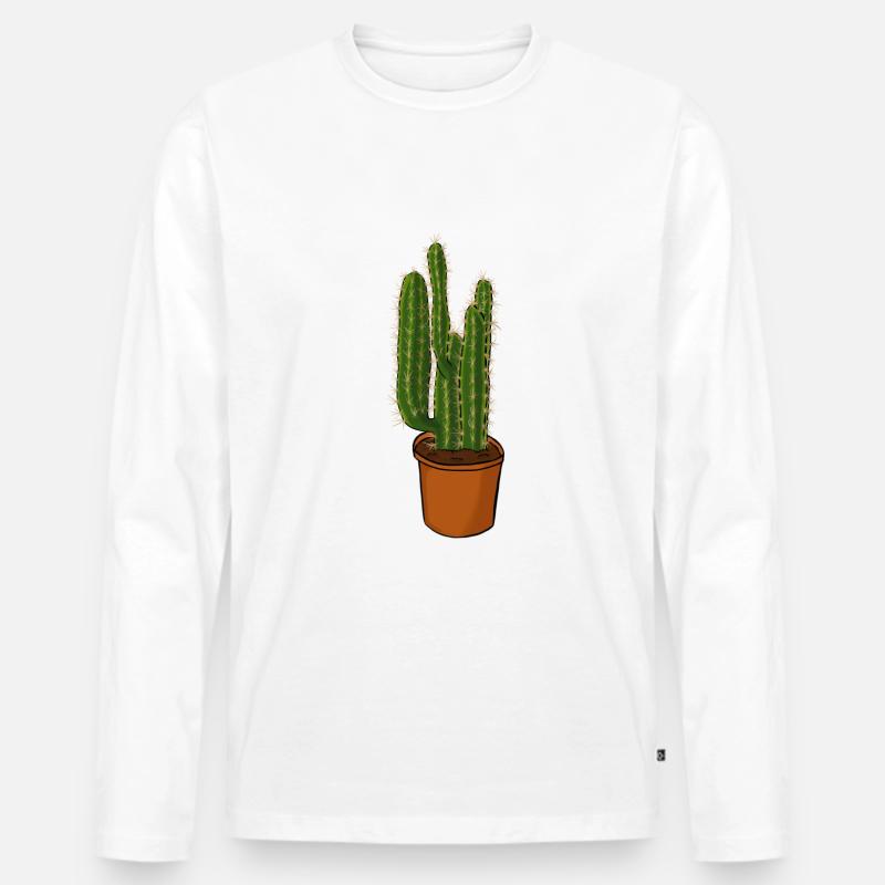 Kaktus - Männer Premium Bio Langarmshirt - undefined
