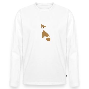 Whippet - Männer Premium Bio Langarmshirt - Weiß - Vorne - Nico (187cm)