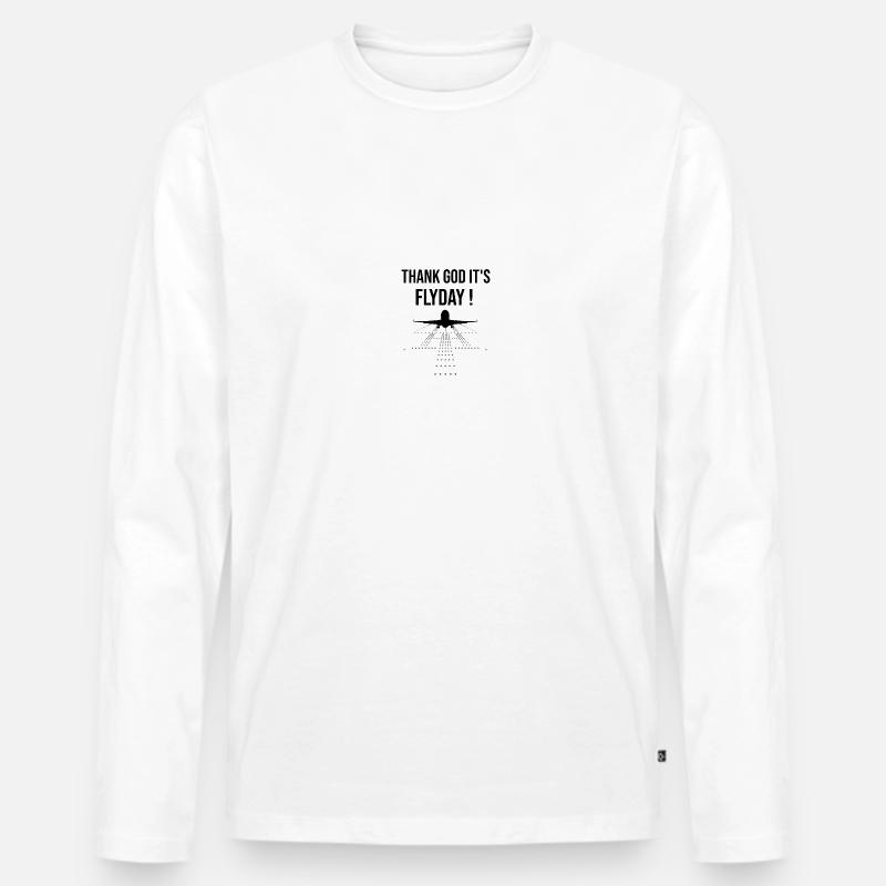 Pilot Flugzeug Luftfahrt Aviation Geschenk - Männer Premium Bio Langarmshirt - Weiß