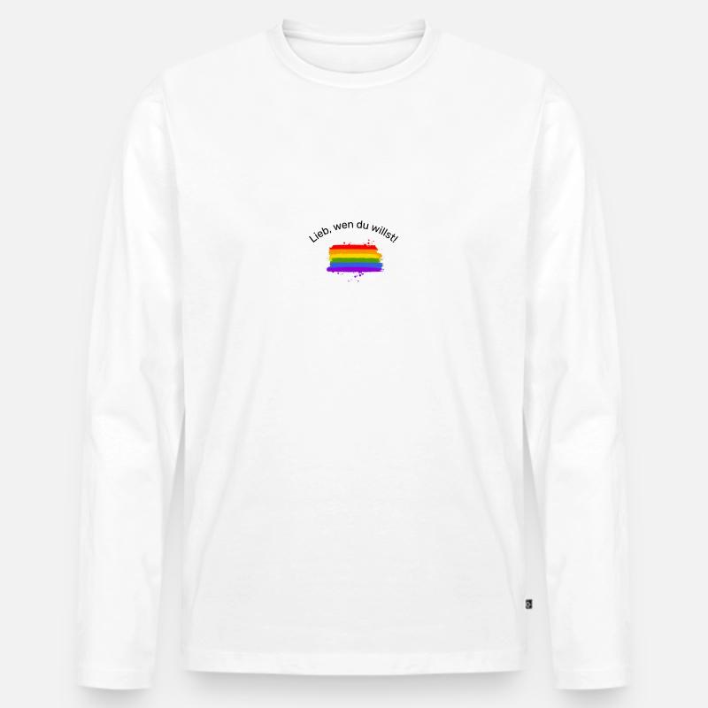 Lieb wen du willst - Männer Premium Bio Langarmshirt - Weiß