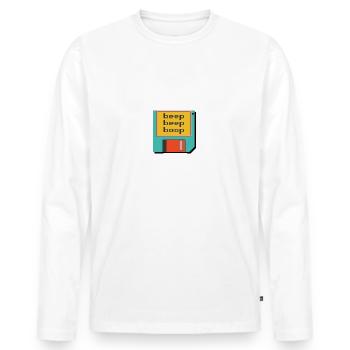 Disquette (Rétro) - T-shirt manches longues Premium bio Homme - blanc - Devant - Nico (187cm)