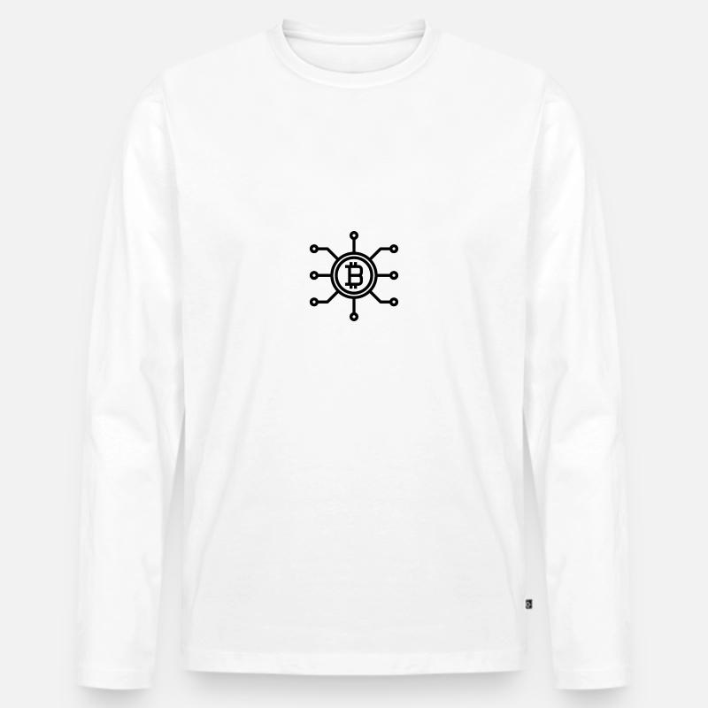 bitcoin network - Männer Premium Bio Langarmshirt - Weiß