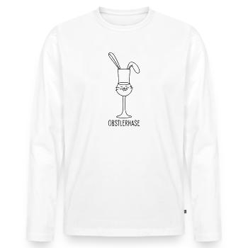 Lapin de Pâques en obstacle (c) - T-shirt manches longues Premium bio Homme - blanc - Devant - Nico (187cm)