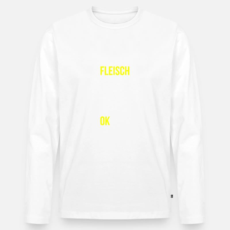 Fleisch essen Spruch - Männer Premium Bio Langarmshirt - Weiß
