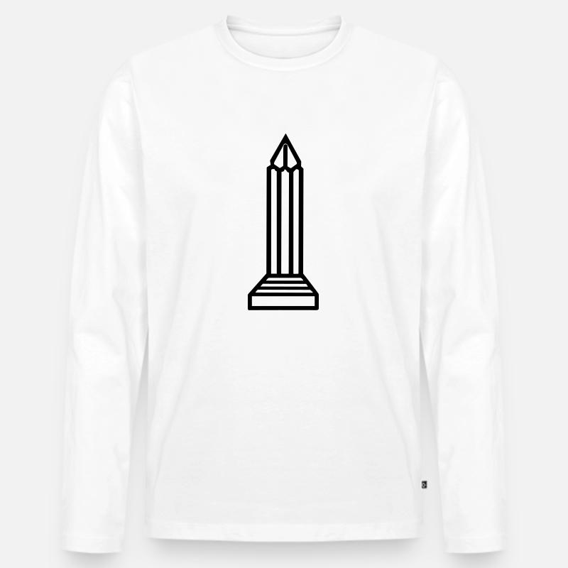 Obelisk - Männer Premium Bio Langarmshirt - Weiß