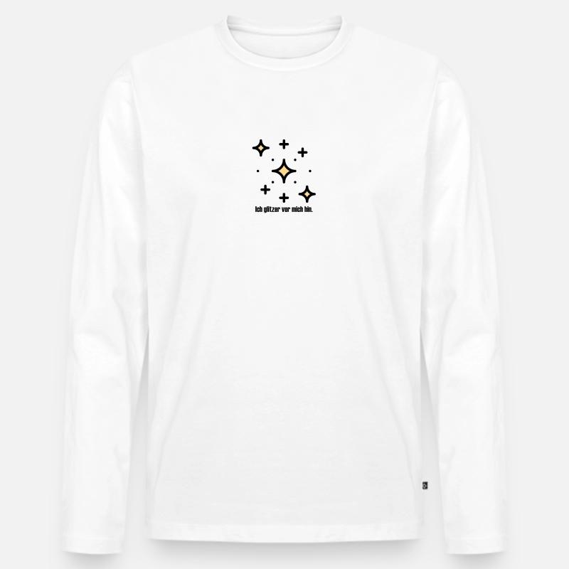 Glitzer - Männer Premium Bio Langarmshirt - Weiß