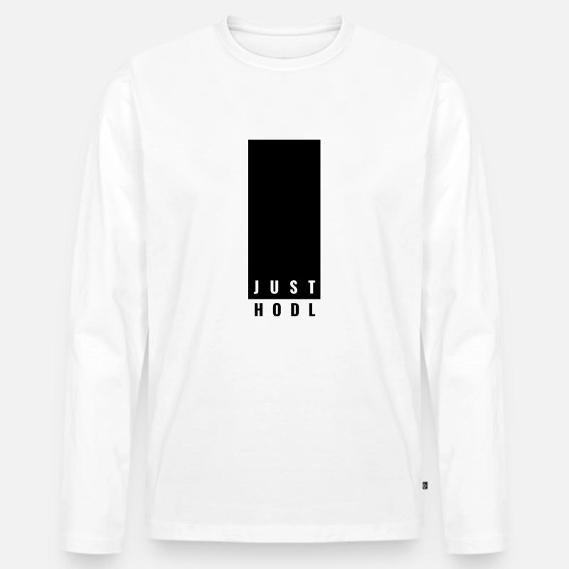 Just HODL - Männer Premium Bio Langarmshirt - Weiß