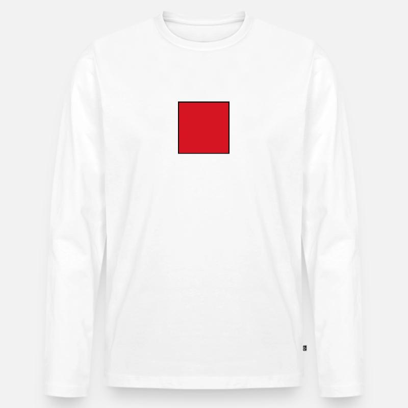 Quadrat rot - Männer Premium Bio Langarmshirt - Weiß