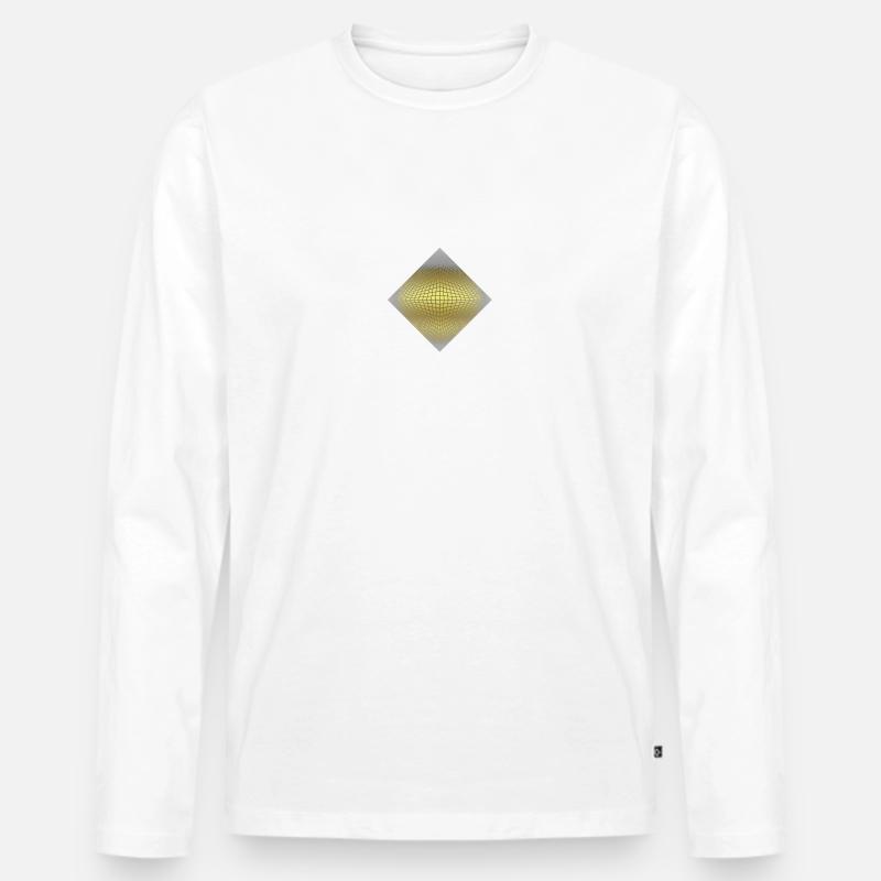 3D Pyramide & Oktaeder - Männer Premium Bio Langarmshirt - Weiß