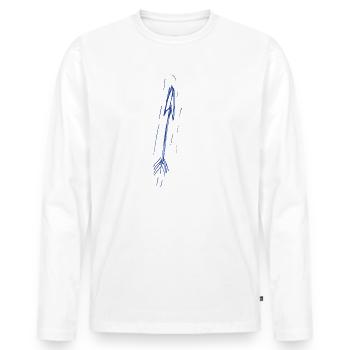 arrow for white - Men's Premium Organic Long Sleeve Shirt - white - Front - Nico (187cm)