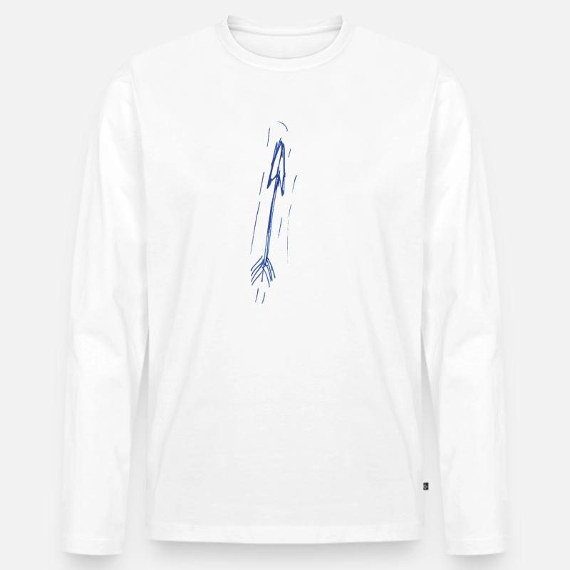 pfeil for white - Männer Premium Bio Langarmshirt - Weiß