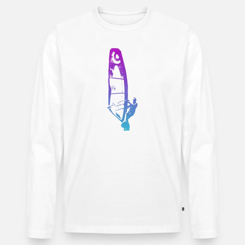 Windsurfer - Männer Premium Bio Langarmshirt - Weiß