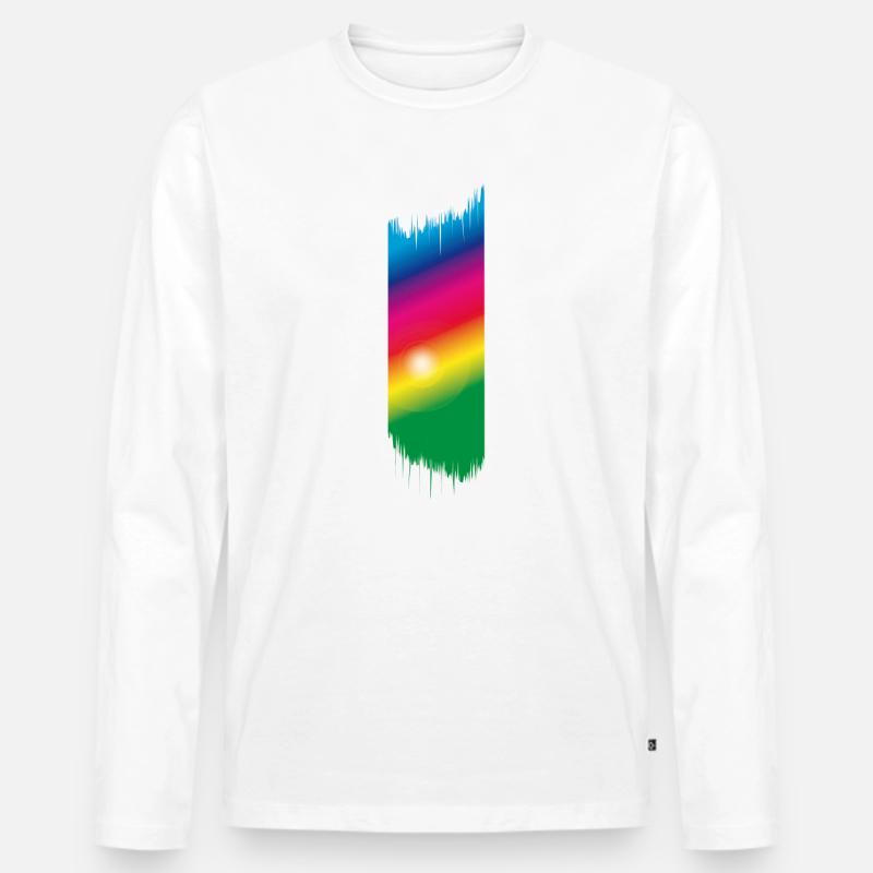 Farbspektrum - Rainbow - Männer Premium Bio Langarmshirt - Weiß