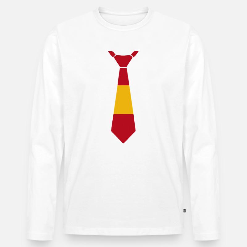 Krawattendesign der deutschen Flagge - Männer Premium Bio Langarmshirt - Weiß