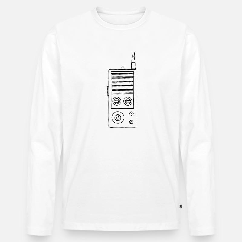 Funkgerät Walkie-Talkie - Männer Premium Bio Langarmshirt - Weiß