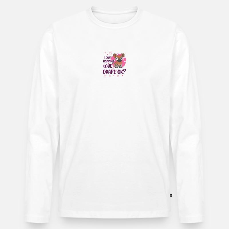 Ich liebe Okapi - Männer Premium Bio Langarmshirt - Weiß