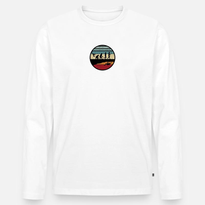 Sunset Evolution Reise - Männer Premium Bio Langarmshirt - Weiß