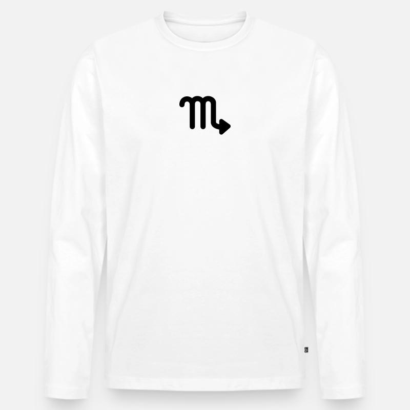 Skorpion - Männer Premium Bio Langarmshirt - Weiß