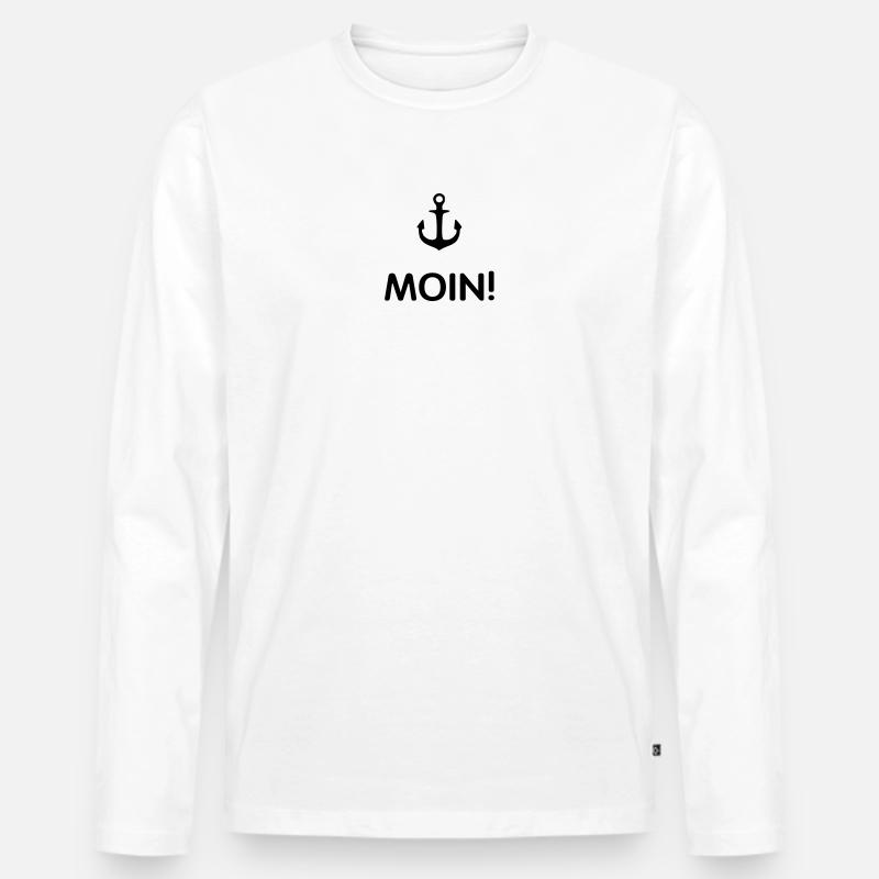 MOIN Anker 2- - Männer Premium Bio Langarmshirt - Weiß