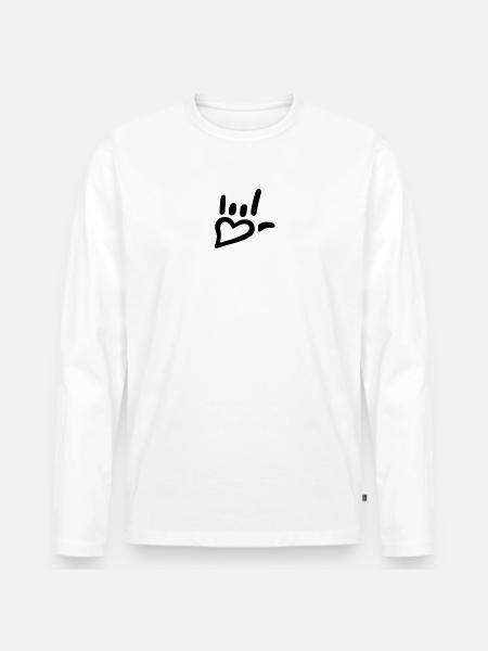 metal_heart_hand - Männer Premium Bio Langarmshirt - Weiß