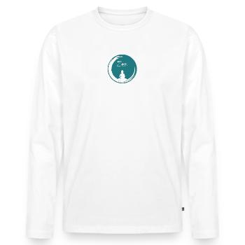 Bulle zen - T-shirt manches longues Premium bio Homme - blanc - Devant - Nico (187cm)