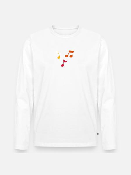 Partitions – 3 couleurs - T-shirt manches longues Premium bio Homme - blanc