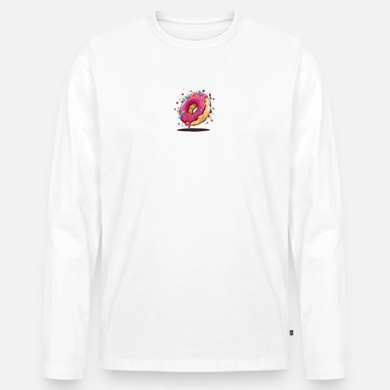 Donut Design - Männer Premium Bio Langarmshirt - Weiß