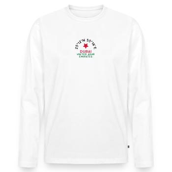 Dubai - Men's Premium Organic Long Sleeve Shirt - white - Front - Nico (187cm)